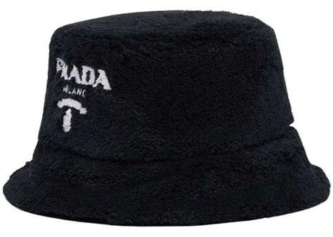 Black/white Terrycloth bucket hat 